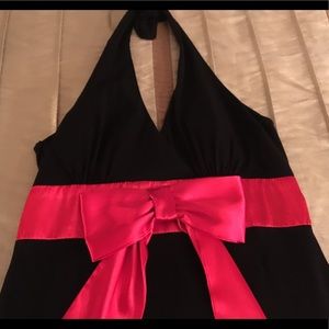 Red and Back Halter Dress